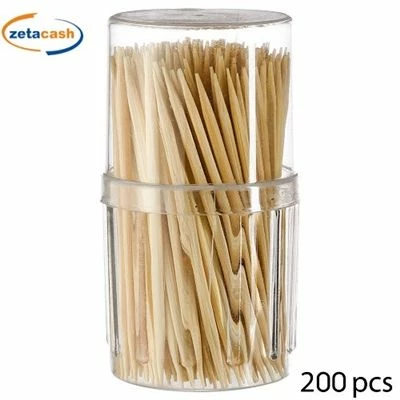 STUZZICADENTI CON CONTENITORE IN PLASTICA 200 PEZZI X 3 PZ 1 STUZZICADENTI CON CONTENITORE IN PLASTICA 200 PEZZI X 3 PZ