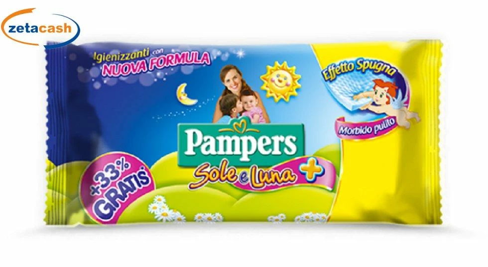 SALVIETTINE PAMPERS SOLE E LUNA 46 PEZZI 1 SALVIETTINE PAMPERS SOLE E LUNA 46 PEZZI