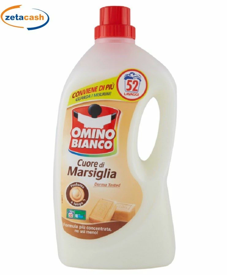 OMINO BIANCO DETERSIVO LIQUIDO CUORE DI MARSIGLIA 1 OMINO BIANCO DETERSIVO LIQUIDO CUORE DI MARSIGLIA