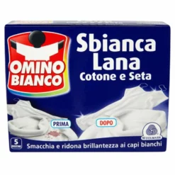OMINO BIANCO SBAINCA LANA E COTONE 5 BUSTINE DA 20 GR