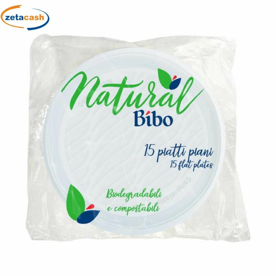 PIATTI PIANI BIODEGRADABILI 15 PEZZI 1 PIATTI PIANI BIODEGRADABILI 15 PEZZI