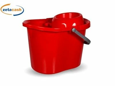 SECCHIO OVALE IN PLASTICA ROSSO CON STRIZZATORE 11LT 1 SECCHIO OVALE IN PLASTICA ROSSO CON STRIZZATORE 11LT