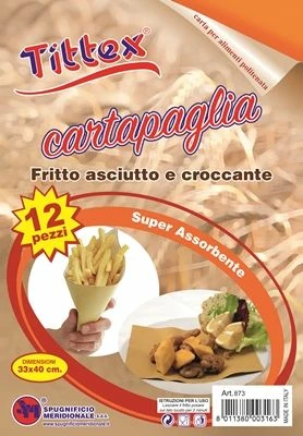 CARTAPAGLIA PER FRITTURA 12 PEZZI 33 X 40 CM 1 CARTAPAGLIA PER FRITTURA 12 PEZZI 33 X 40 CM