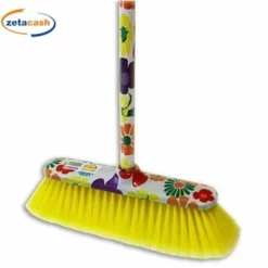 SCOPA CON MANICO CON DECORO FLOREALE