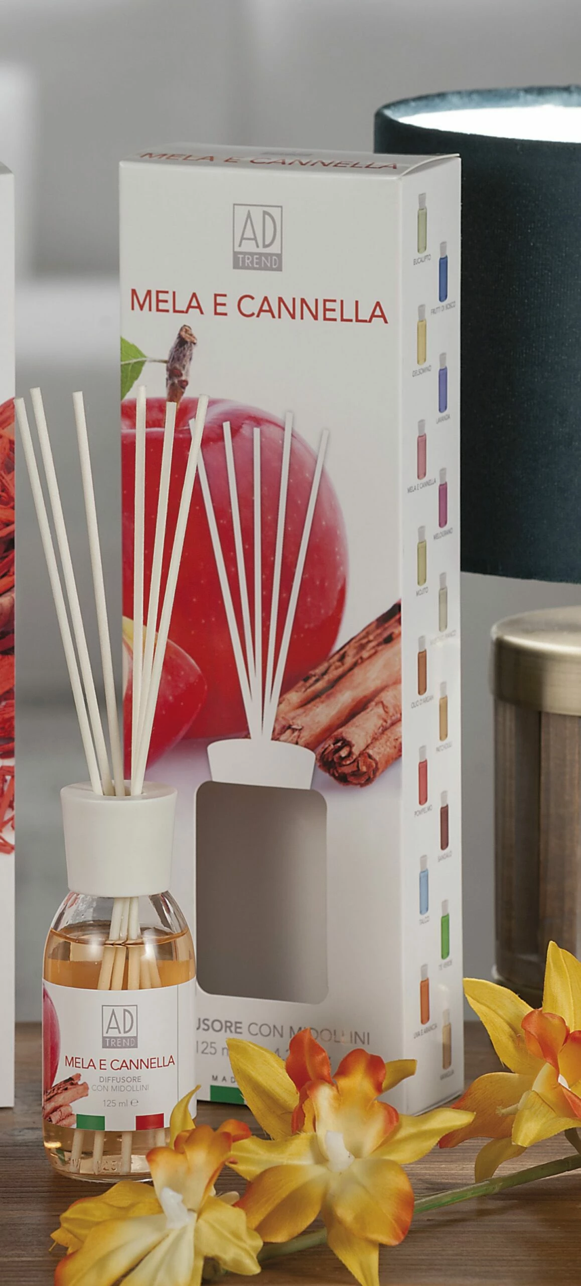 PROFUMATORE 125 ML CON MIDOLLINI MELA E CANNELLA 1 PROFUMATORE 125 ML CON MIDOLLINI MELA E CANNELLA