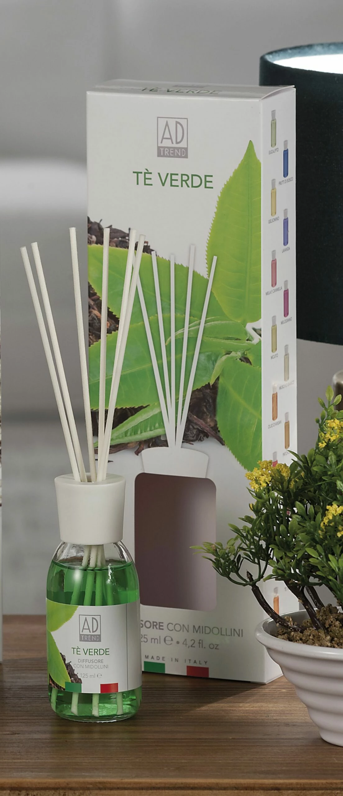 DIFFUSORE DI FRAGRANZA CON MIDOLLINI 125 ML TE VERDE 1 DIFFUSORE DI FRAGRANZA CON MIDOLLINI 125 ML TE VERDE