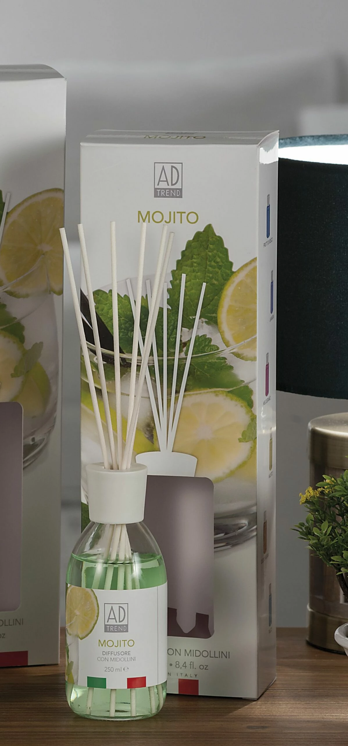 DIFFUSORE DI FRAGRANZA CON MIDOLLINI 250 ML MOJITO 1 DIFFUSORE DI FRAGRANZA CON MIDOLLINI 250 ML MOJITO