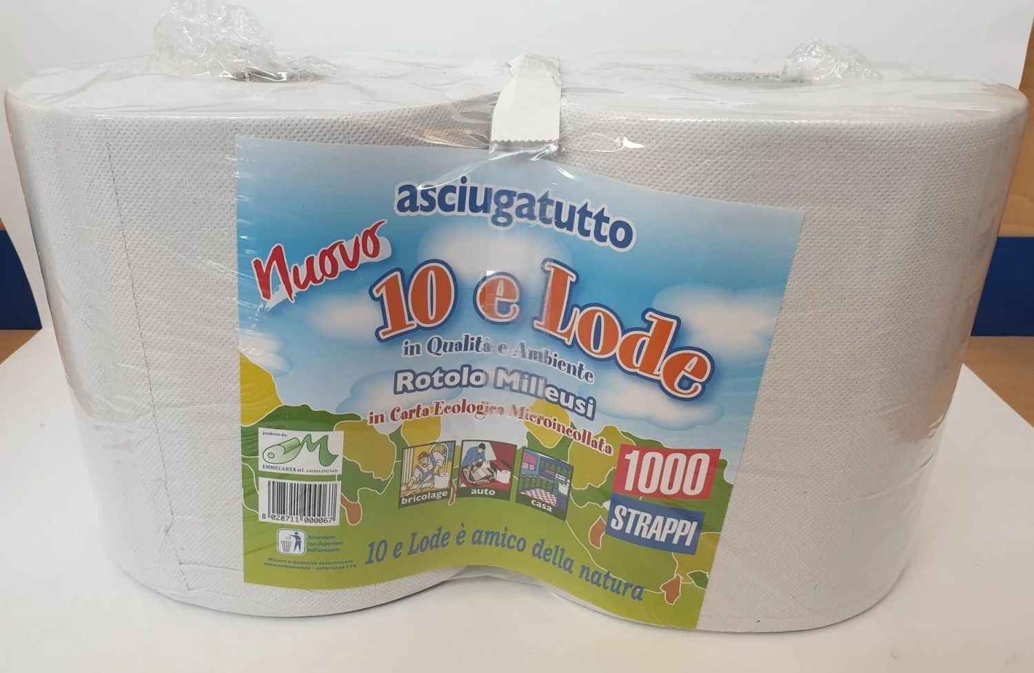 ASCIUGATUTTO 2 ROTOLI 1000 STRAPPI CARTA ECOLOGICA 10 E LODE 1 ASCIUGATUTTO 2 ROTOLI 1000 STRAPPI CARTA ECOLOGICA 10 E LODE