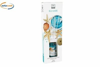 DIFFUSORE DI ESSENZA BLU MARE CON BACCHETTI 125 ML 1 DIFFUSORE DI ESSENZA BLU MARE CON BACCHETTI 125 ML