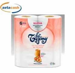 ROTOLI CARTA IGIENICA 2 VELI PROFUMATE ALLA PESCA GIALLA 6PZ