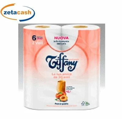 ROTOLI CARTA IGIENICA 2 VELI PROFUMATE ALLA PESCA GIALLA 6PZ 1 ROTOLI CARTA IGIENICA 2 VELI PROFUMATE ALLA PESCA GIALLA 6PZ