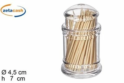 PORTASTUZZICADENTI 3 PEZZI IN PLASTICA TRASPARENTE 7 CM 1 PORTASTUZZICADENTI 3 PEZZI IN PLASTICA TRASPARENTE 7 CM