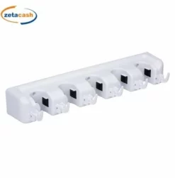 APPENDINO DA PARETE PER UTENSILI DA PULIZIA A 5 GANCI PLAST