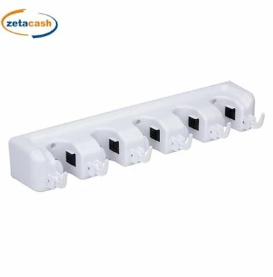 APPENDINO DA PARETE PER UTENSILI DA PULIZIA A 5 GANCI PLAST 1 APPENDINO DA PARETE PER UTENSILI DA PULIZIA A 5 GANCI PLAST